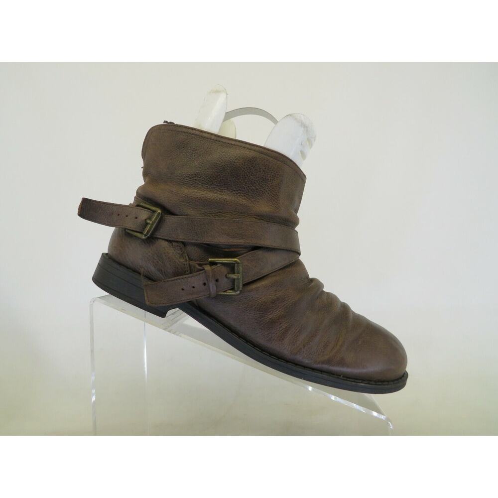 NINE WEST Womens Brown Leather Ankle Fashion Boots Booties Size 9 M